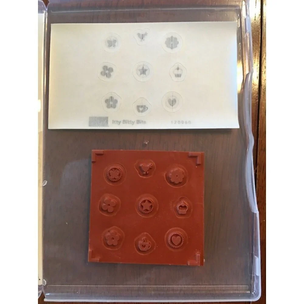 Stampin' Up Itty Bitty Bits 9 Tiny Cling Mount Stamps Scrapbooking Cards Cupcake
